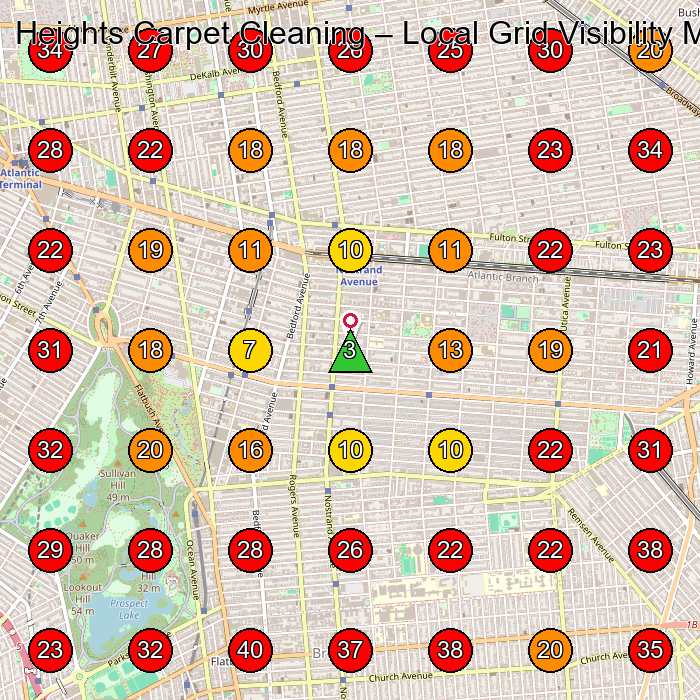 Heights Carpet Cleaning GeoGrid visibility map for Carpet Cleaning Service in Brooklyn